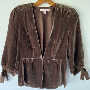 Victorian Style Rebecca Taylor Velvet Blouse Jacket, Size 0